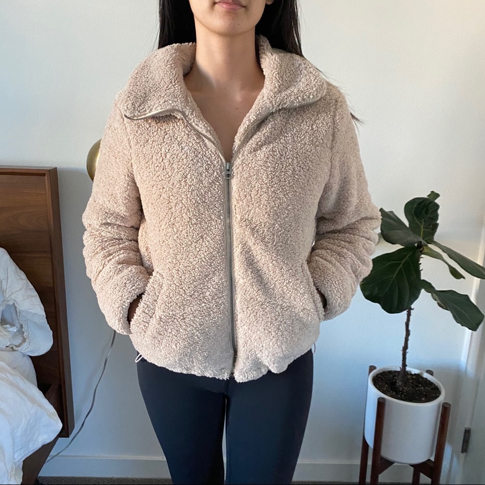 Lucky Brand Tan Teddy Zip Up Jacket - Size XS - Picture 8 of 15